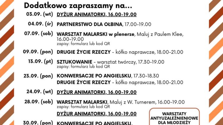 obraz tablica informacyjna białe tło na niej czarna czcionka wrzesień w calu na ołbinie wraz z opisem wydarzeń