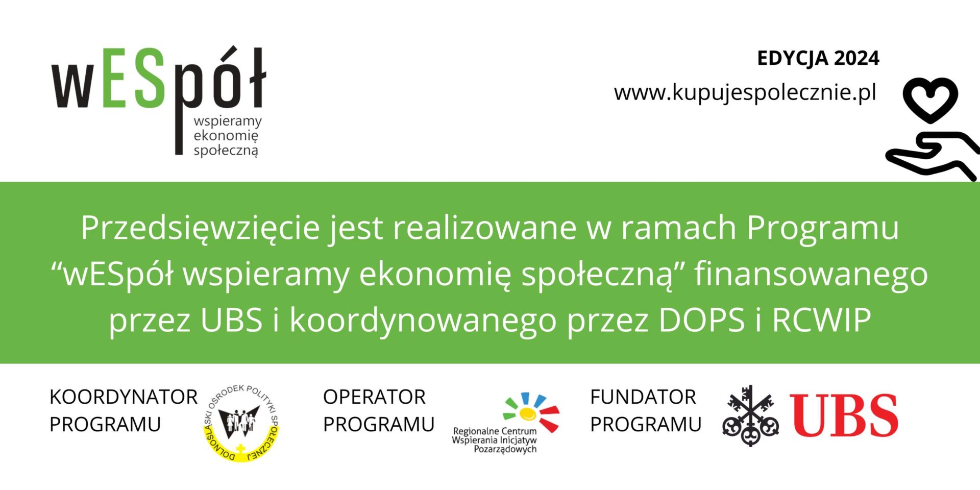 obraz biało zielone tło na górze napis wespół edycja 2024 na dole loga instytucji i stowarzyszeń dzięki którym projekt był realizowany