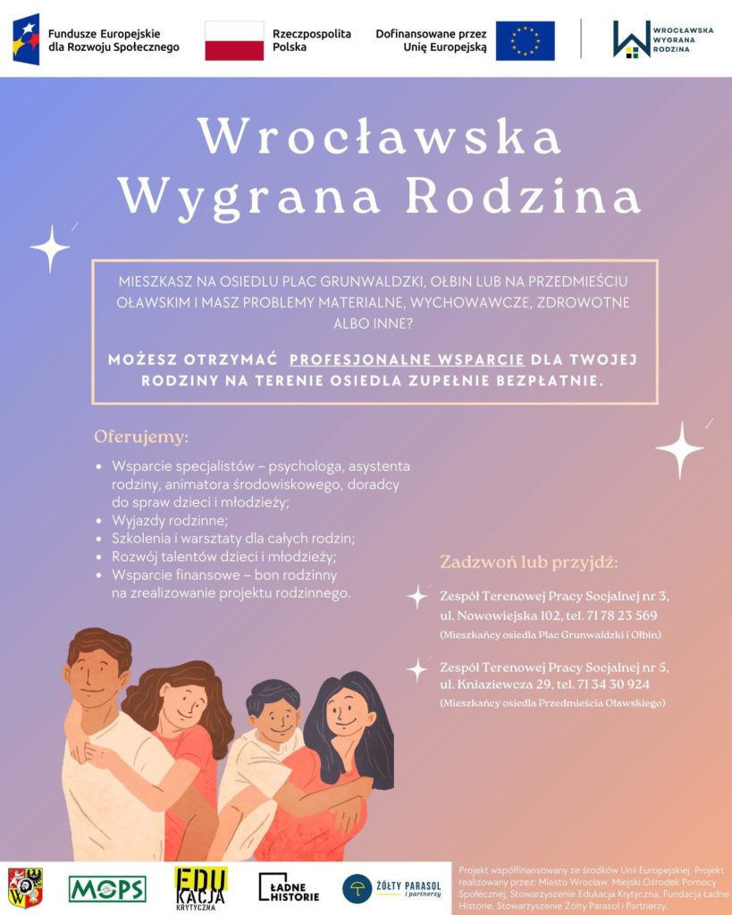 obraz plakat przedstawia projekt wrocławskiej wygranej rodziny