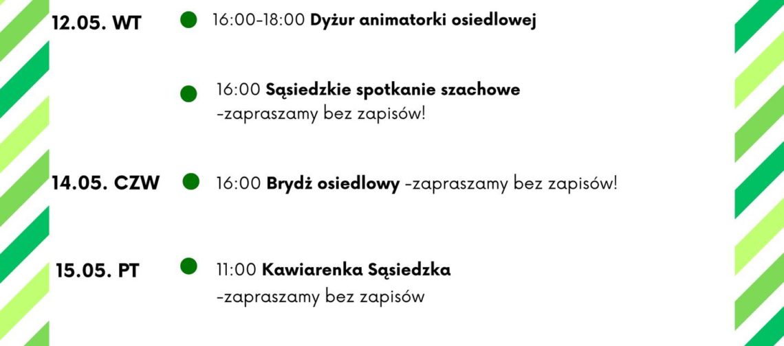 obraz tablica informacyjna białe tło na niej czarna czcionka ołbińskie centrum aktywności lokalnej wraz z opisem wydarzeń