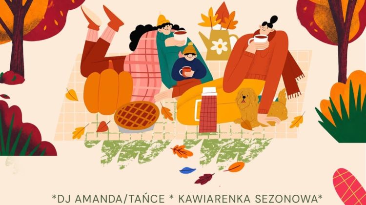 Plakat wydarzenia „Jesienny piknik rodzinny w Parku Tołpy”. W górnej części ilustracja jesiennej sceny piknikowej: kilka osób siedzi i leży na kocu między pomarańczowymi i czerwonymi drzewami, są dynie, kosz piknikowy, termos i pies o złotej sierści. Dominują ciepłe kolory – pomarańcz, żółcie, czerwienie i zieleń. Tekst na plakacie: JESIENNY PIKNIK RODZINNY w Parku Tołpy *DJ AMANDA/TAŃCE* * KAWIARENKA SEZONOWA* *JESIENNI TROPICIELE – WARSZTATY FLORYSTYCZNE* *LEŚNE ODKRYWANIE WSZYSTKIMI ZMYSŁAMI!* WĄCHAMY, DOTYKAMY, SMAKUJEMY I ROZPOZNAJEMY LEŚNE SKARBY – OD GRZYBÓW PO ŚPIEW PTAKÓW! NIEDZIELA 11/10 GODZ. 15–18 W zielonym kółku z prawej strony na dole: PODCZAS PIKNIKU BĘDZIE MOŻNA ZAGŁOSOWAĆ NA PROJEKTY WBO #111 i #184 PAMIĘTAJ, ŻEBY ZABRAĆ ZE SOBĄ DOKUMENT ZE ZDJĘCIEM Na samym dole logotypy organizatorów i partnerów: Ołbińskie Centrum Aktywności Lokalnej Żółty Parasol i partnerzy MOPS oraz loga funduszy europejskich i miasta Wrocław.
